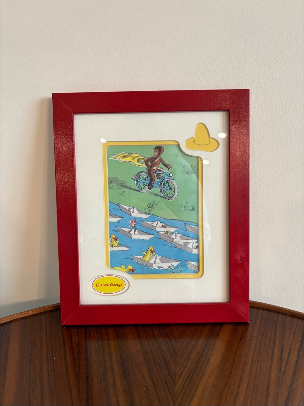 Vintage 1997 Curious George Framed Wall Art by Margaret & H.A. Rey